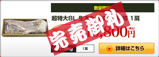 超特大8L 生本たらばがに肩脚 1肩