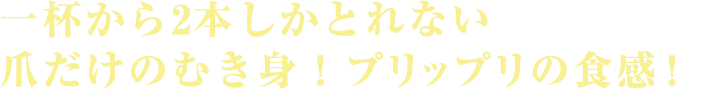 一杯から2本しかとれない爪だけのむき身！プリップリの食感！