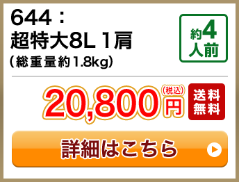 644：超特大8L 1肩（総重量約1.8kg） 約4人前 セール 14,800円(税込) 送料無料