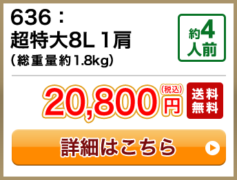 636：超特大8L 1肩（総重量約1.8kg） 約4人前 セール 14,800円(税込) 送料無料