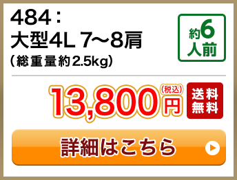484：大型4L 6～8肩（総重量約2.5kg） 約6人前 13,800円(税込) 送料無料