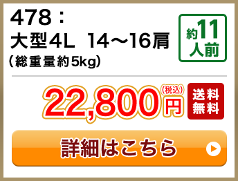 478：大型4L 14～16肩（総重量約5kg） 約11人前 22,800円(税込) 送料無料