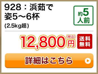 928：浜茹で姿5～6杯(2.5kg超) 約5人前 12,800円(税込) 送料無料