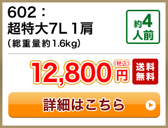 602：超特大7L 1肩（総重量約1.6kg） 約4人前 12,800円(税込) 送料無料