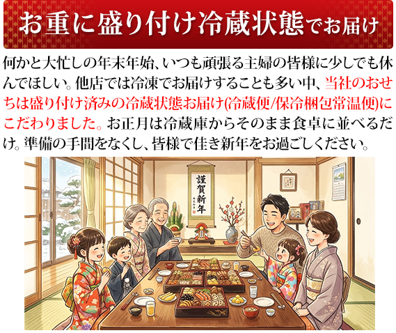 盛り付け済冷蔵状態でお届け