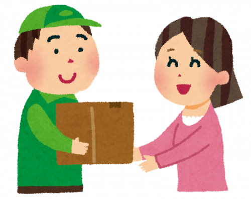 宅配便を受け取る様子