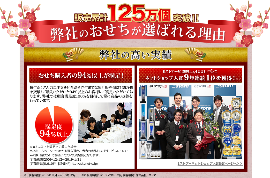 弊社のおせちが選ばれる理由
