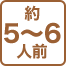 約5〜6人前