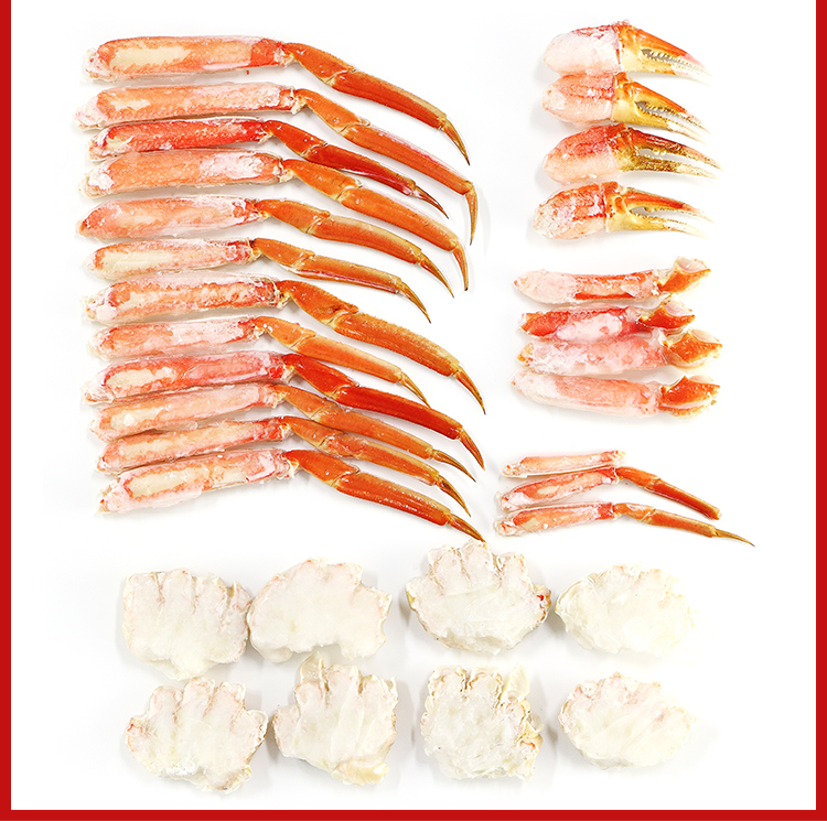 超特大9Lサイズの
ずわい蟹の肩脚をボイル後、食べやすく半むき身にしてお届け！