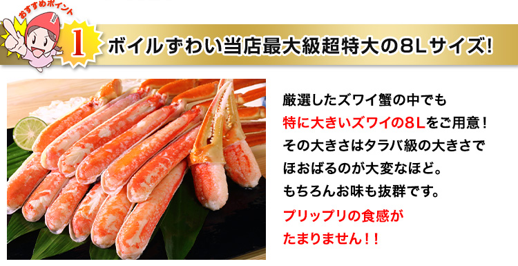 ボイルずわい当店最大級超特大の９Ｌサイズ！