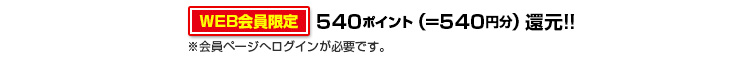 540ポイントゲット