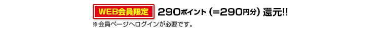 290ポイント（290円分）還元