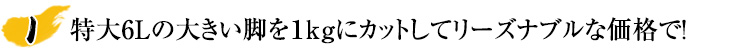 大きい脚を1kgに調整してリーズナブルな価格で！　