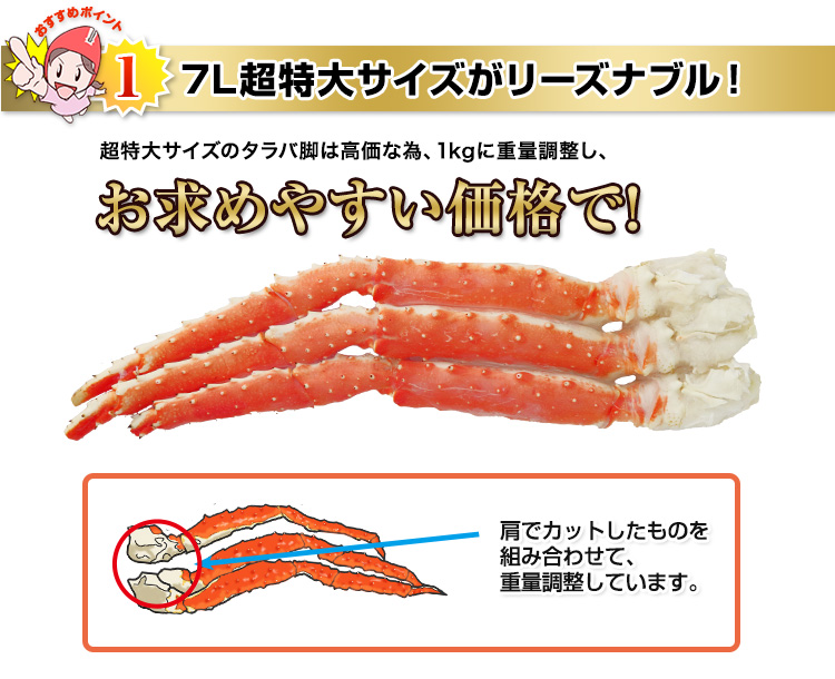 かにの王様と呼ばれるに相応しい特大サイズ