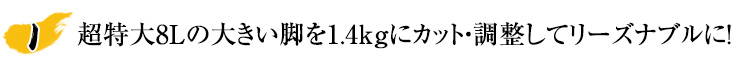 大きい脚を1.2kgに調整してリーズナブルな価格で！　