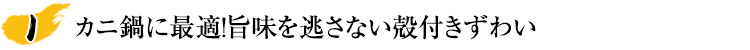 カニ鍋に最適！旨味を逃さない殻付きずわい