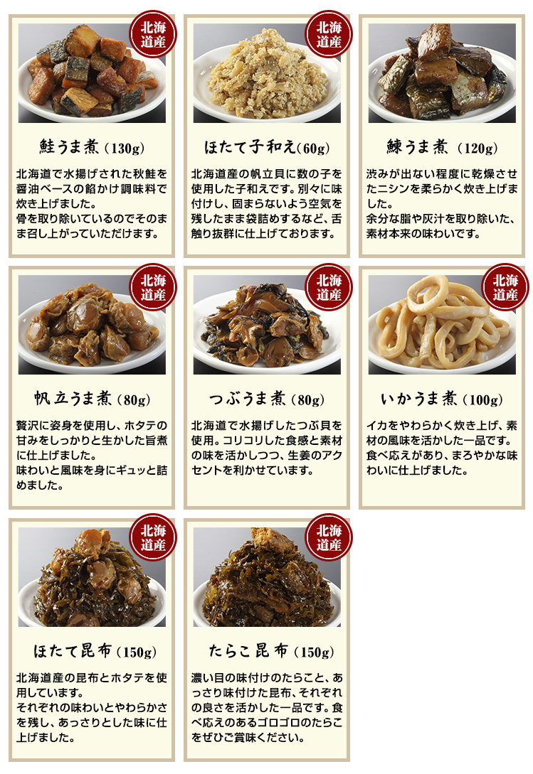 旨煮8種説明