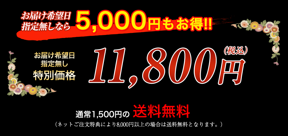 希望日指定なし特価