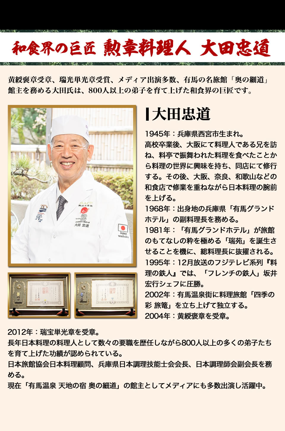 和食界の巨匠　勲章料理人　太田忠道
