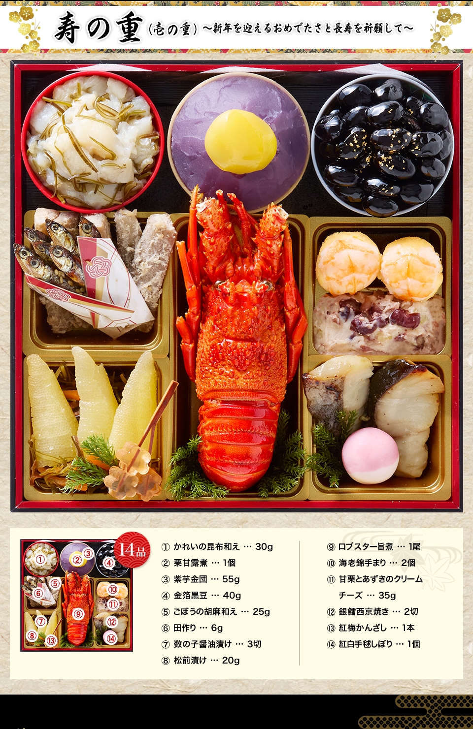 寿の重 ~新年を迎えるおめでたさと長寿を祈願して~