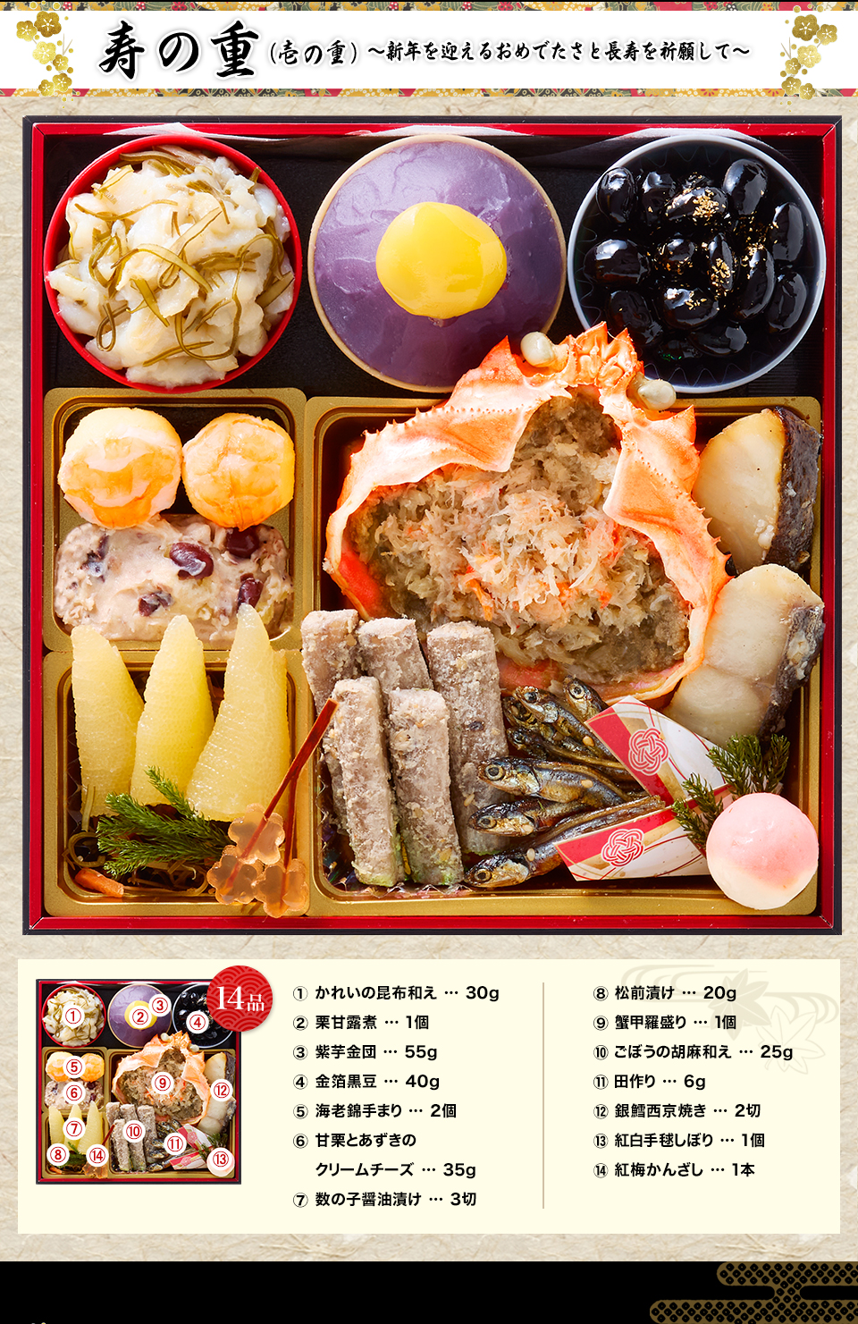 寿の重 ~新年を迎えるおめでたさと長寿を祈願して~