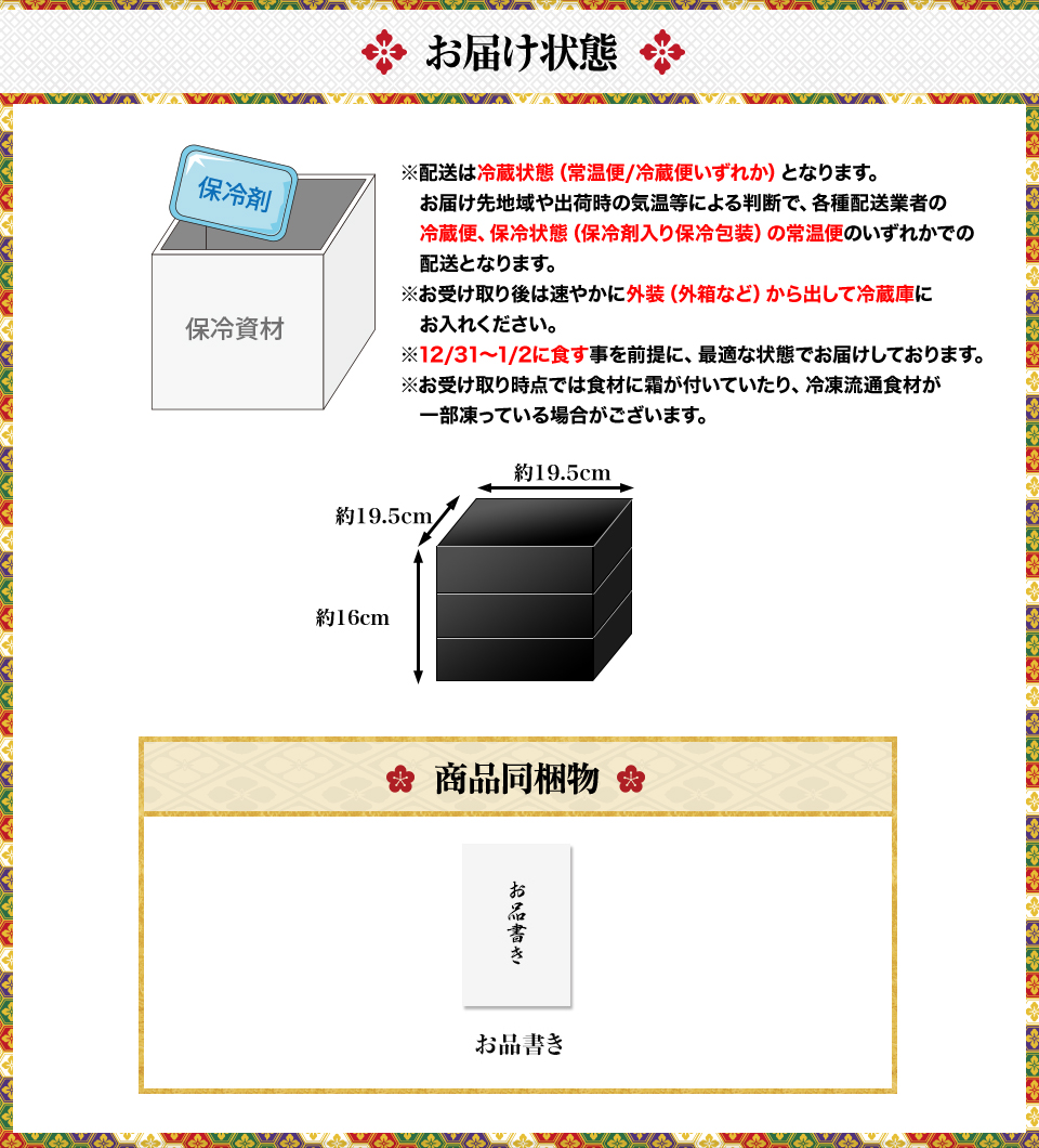 お届け状態