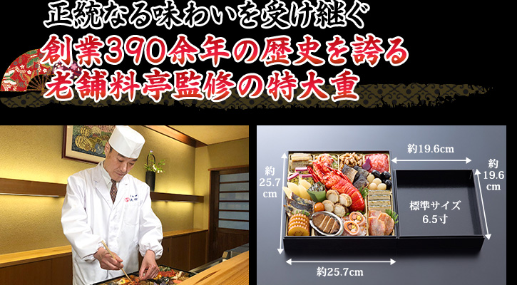 京料理の伝統を受け継ぐ創業390余年の老舗料亭監修 特大重