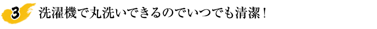 洗濯機で丸洗いできるのでいつでも清潔！