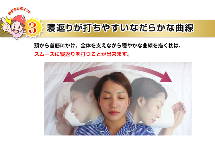 寝返りが打ちやすいなだらかな曲線