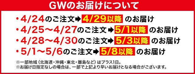 GWのお届けについて