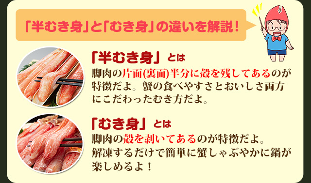 「半むき身」と「むき身」の違い