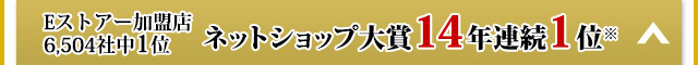 Eストアー加盟店6,504社中1位 ネットショップ大賞14年連続1位