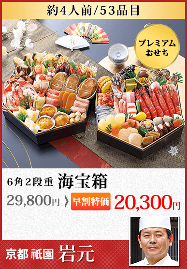 京都祇園 料亭「岩元」監修六角二段重 海宝箱